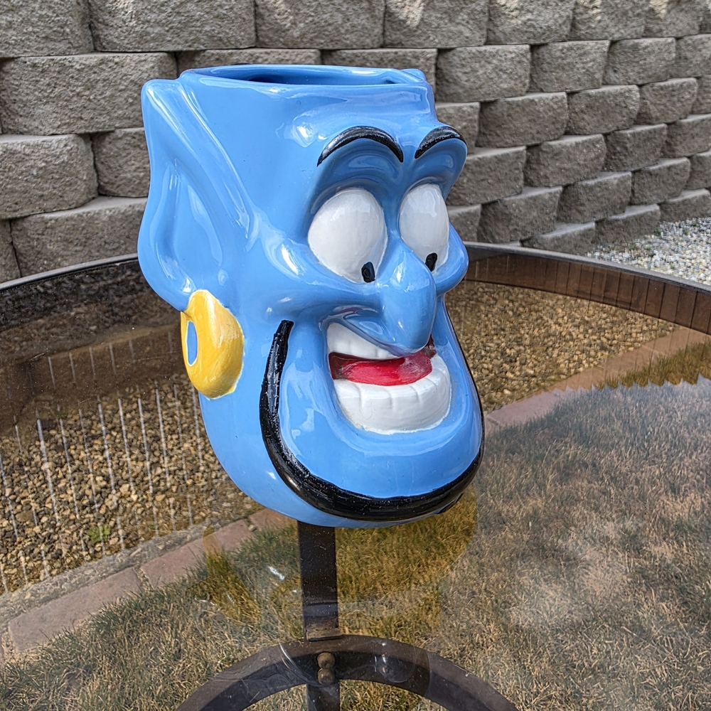Disney Aladin 3D Character Blue Genie Ceramic Mug 16 Oz